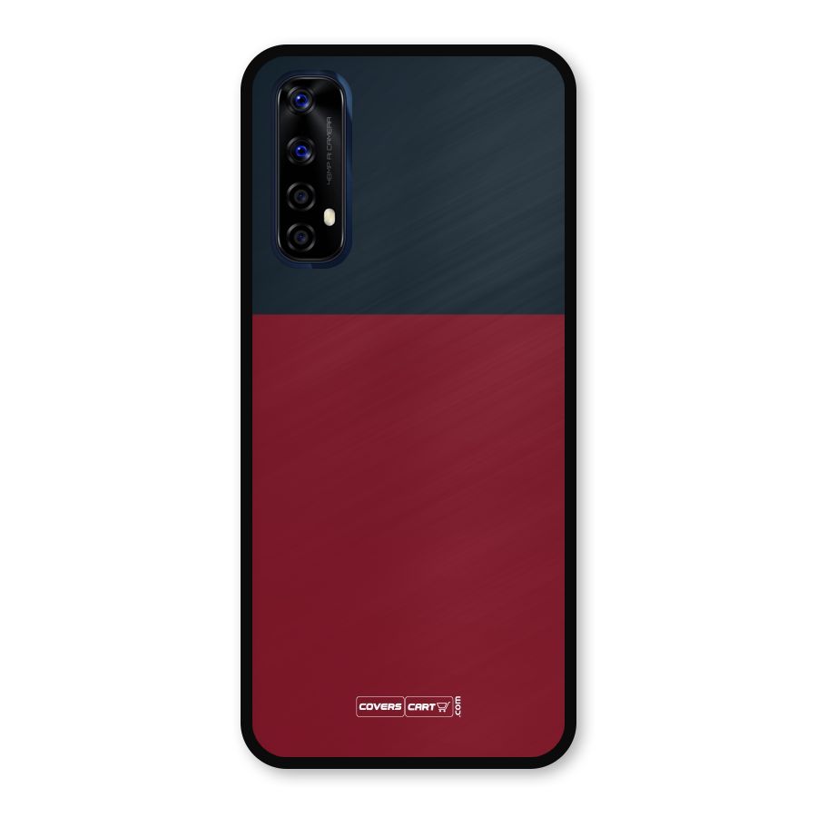 Maroon and Navy Blue Metal Back Case for Realme Narzo 20 Pro