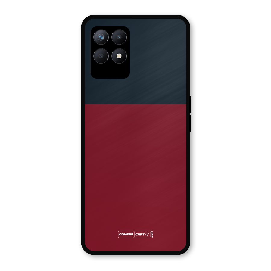 Maroon and Navy Blue Metal Back Case for Realme Narzo 50