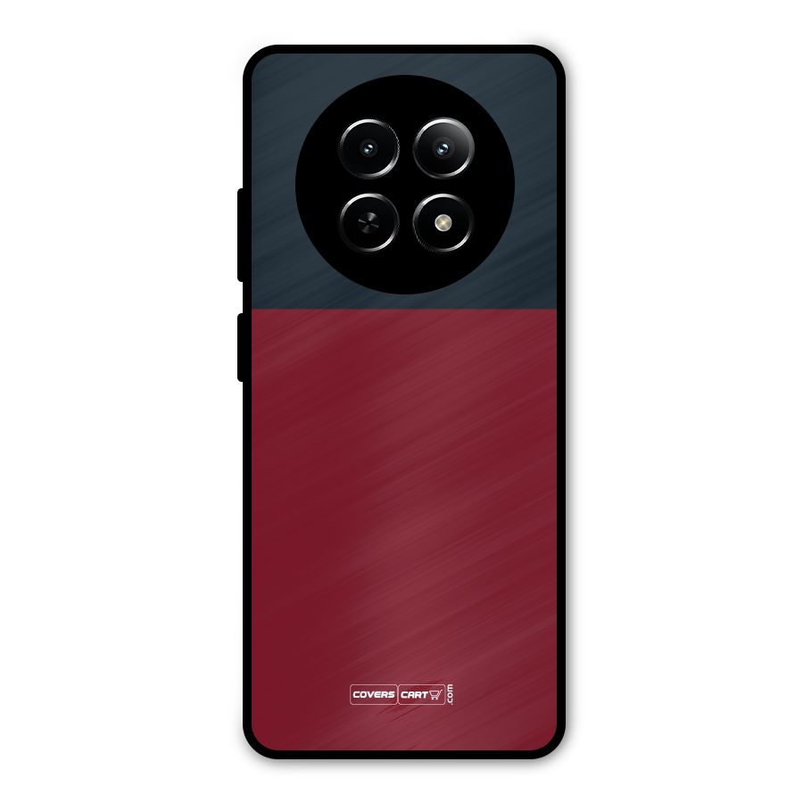Maroon and Navy Blue Metal Back Case for Realme Narzo 70x 5G