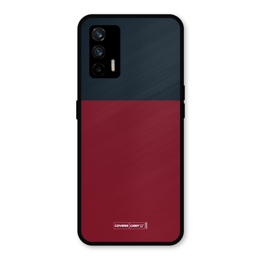 Maroon and Navy Blue Metal Back Case for Realme X7 Max