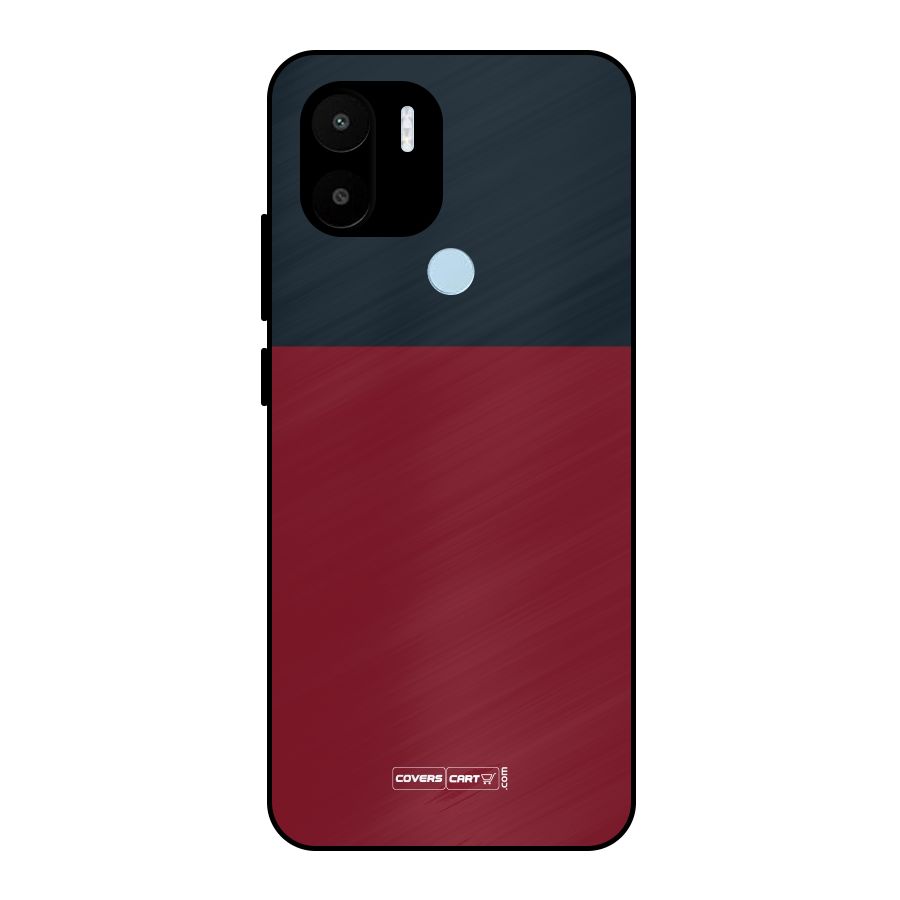 Maroon and Navy Blue Metal Back Case for Redmi A2+