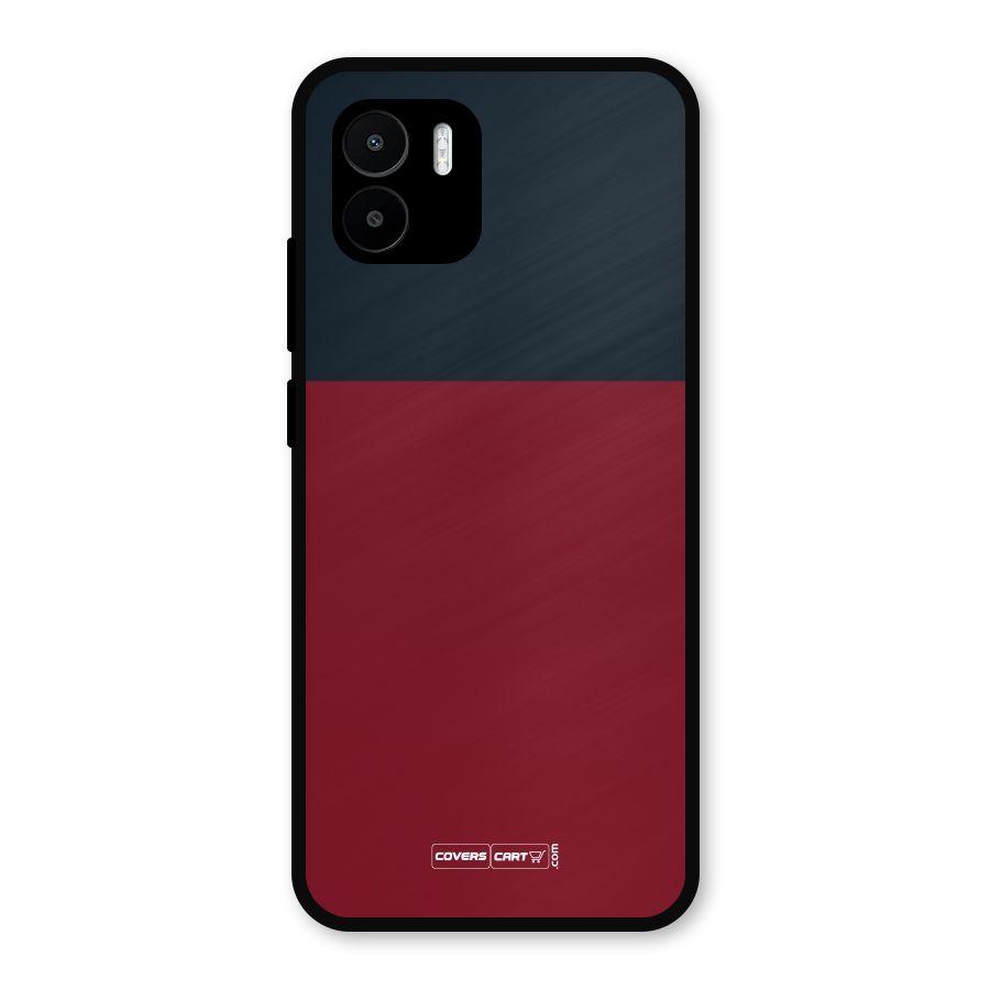 Maroon and Navy Blue Metal Back Case for Redmi A2