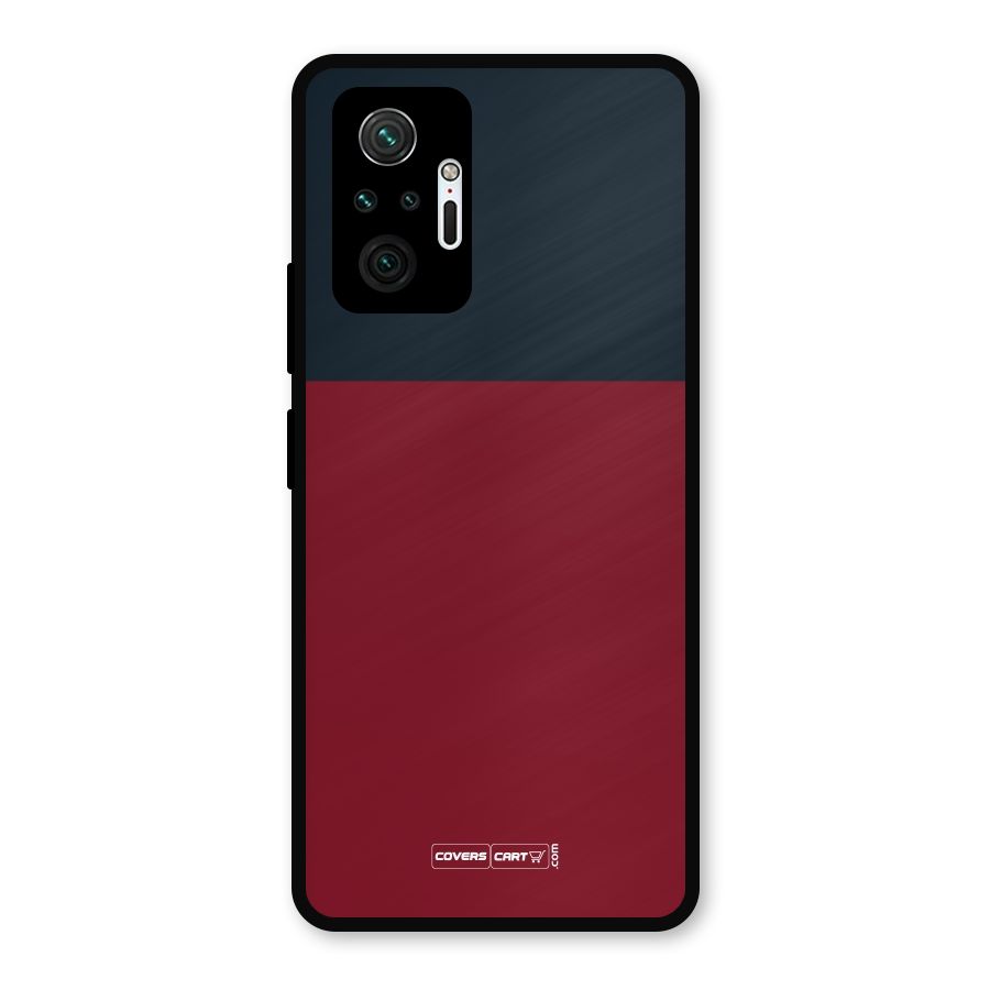 Maroon and Navy Blue Metal Back Case for Redmi Note 10 Pro
