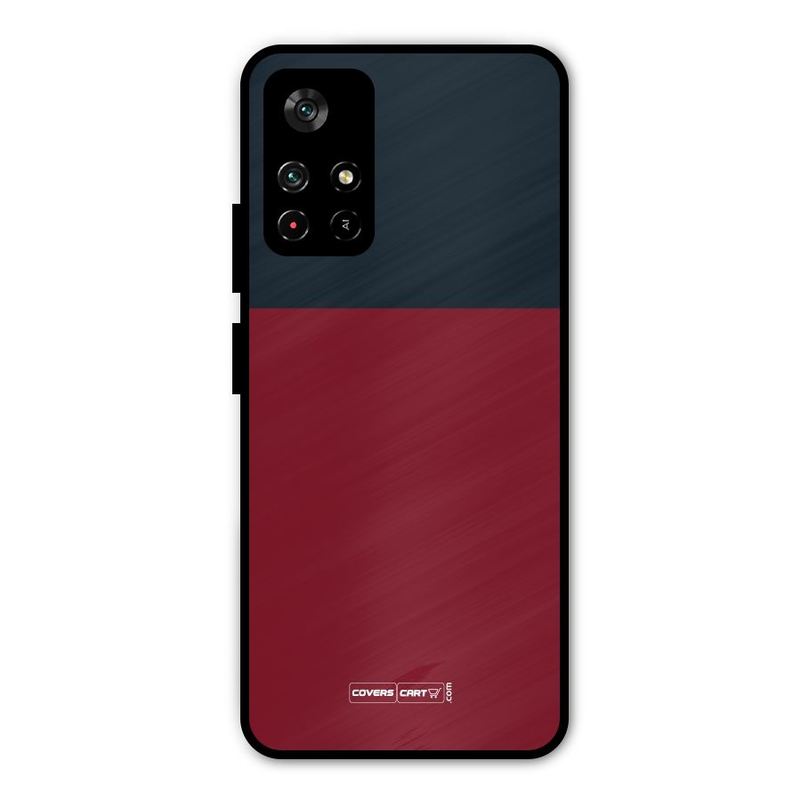 Maroon and Navy Blue Metal Back Case for Redmi Note 11T 5G