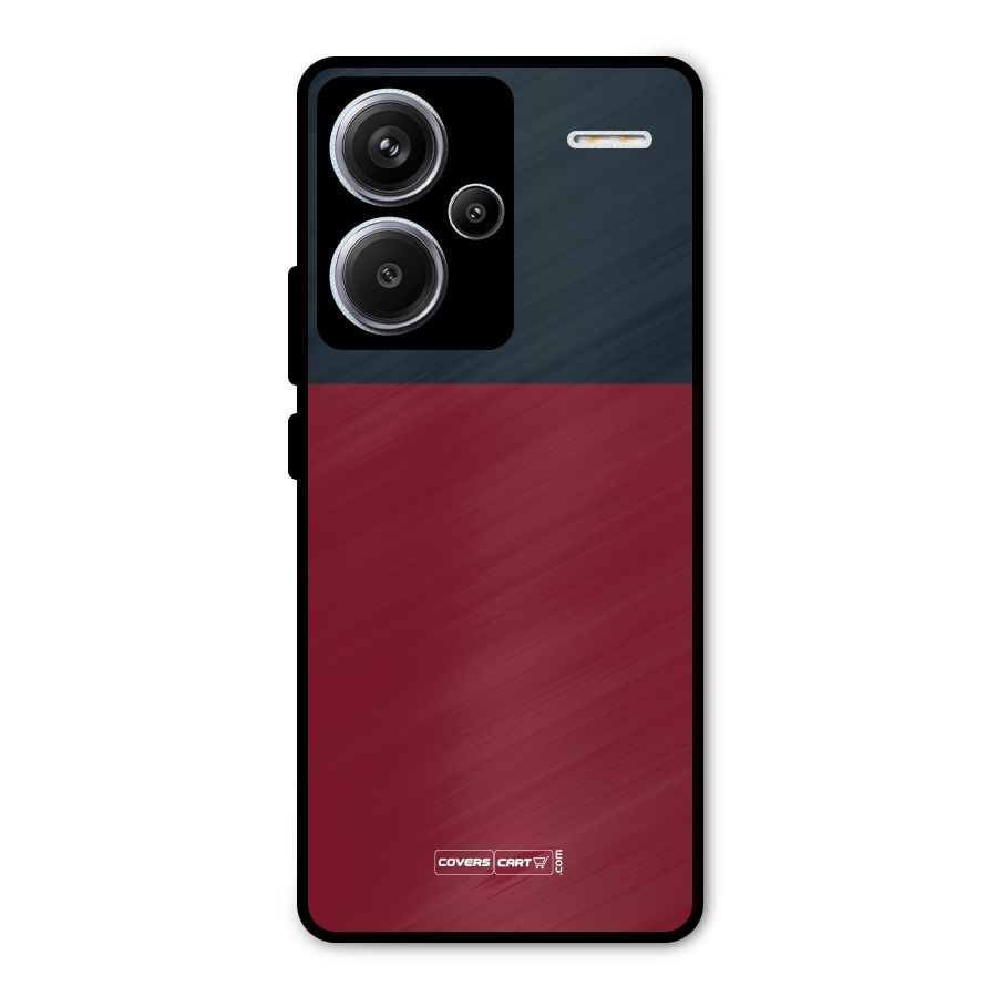 Maroon and Navy Blue Metal Back Case for Redmi Note 13 Pro Plus