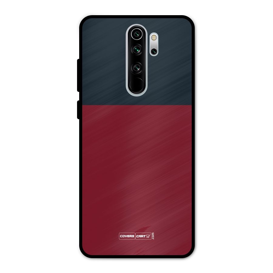 Maroon and Navy Blue Metal Back Case for Redmi Note 8 Pro