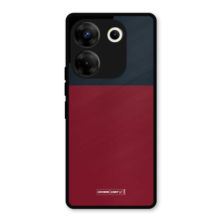 Maroon and Navy Blue Metal Back Case for Tecno Camon 20 Pro