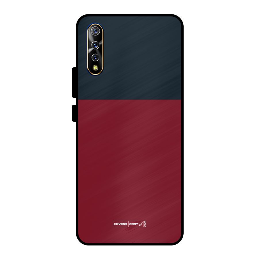 Maroon and Navy Blue Metal Back Case for Vivo S1