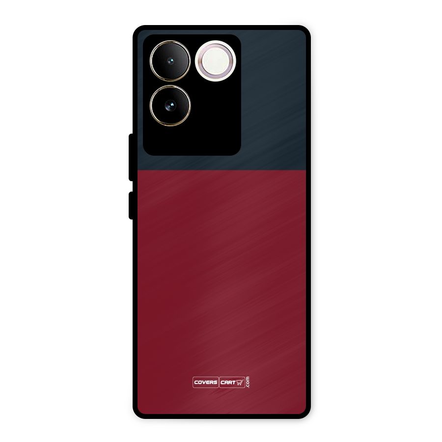 Maroon and Navy Blue Metal Back Case for Vivo T2 Pro
