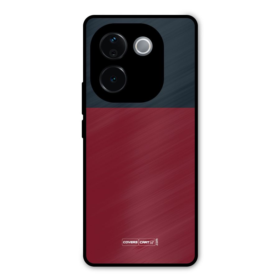 Maroon and Navy Blue Metal Back Case for Vivo T3 Pro