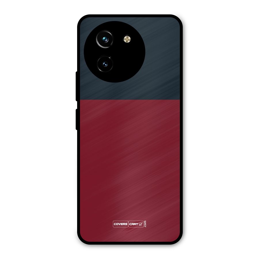 Maroon and Navy Blue Metal Back Case for Vivo T3x