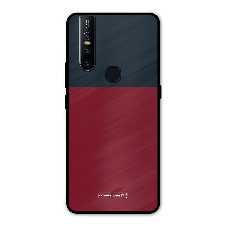 Maroon and Navy Blue Metal Back Case for Vivo V15