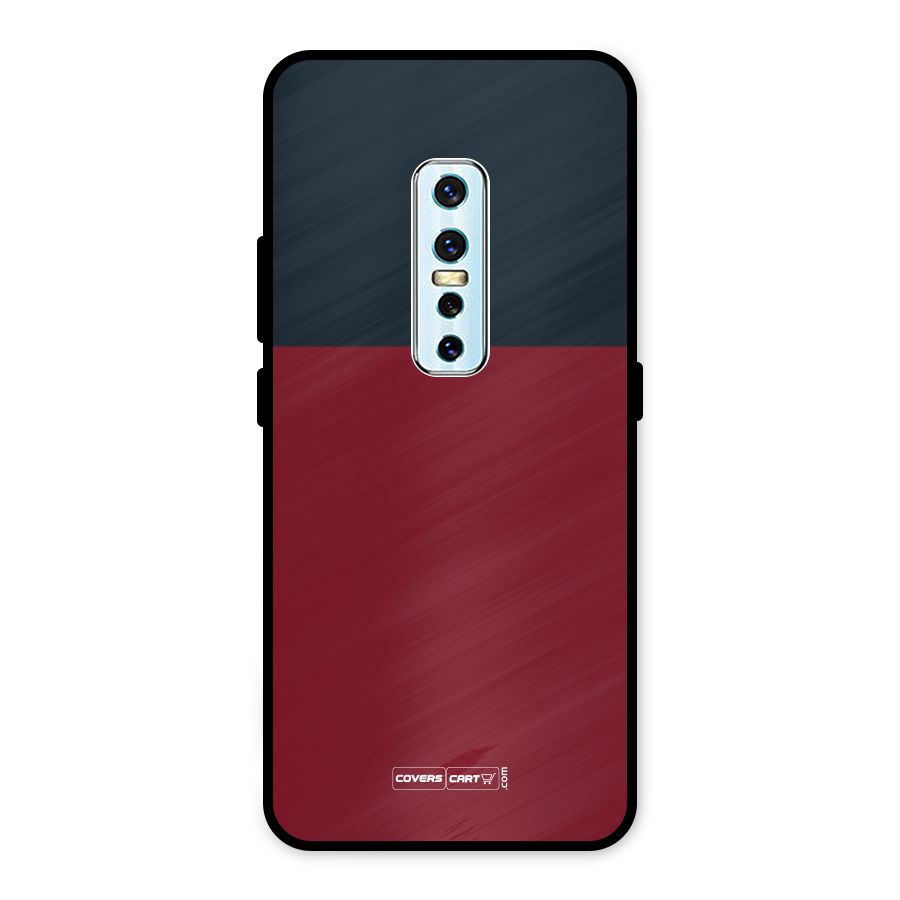 Maroon and Navy Blue Metal Back Case for Vivo V17 Pro
