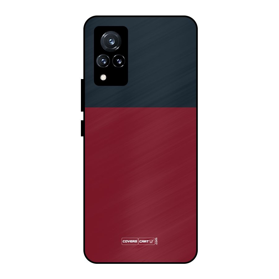 Maroon and Navy Blue Metal Back Case for Vivo V21 5G