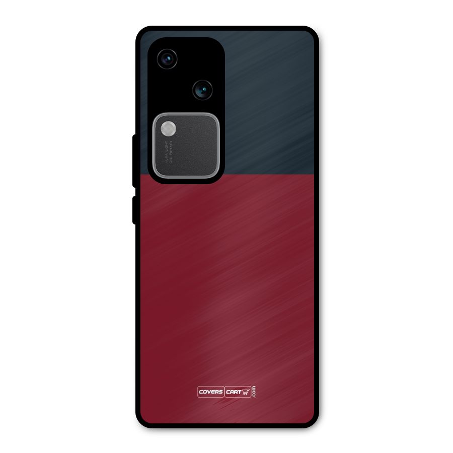 Maroon and Navy Blue Metal Back Case for Vivo V30