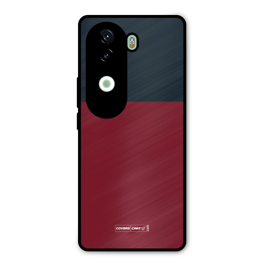 Maroon and Navy Blue Metal Back Case for Vivo V40e