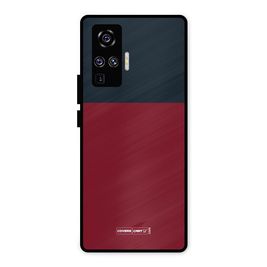 Maroon and Navy Blue Metal Back Case for Vivo X50 Pro