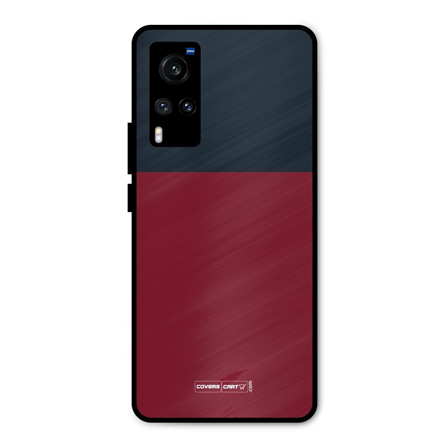 Maroon and Navy Blue Metal Back Case for Vivo X60