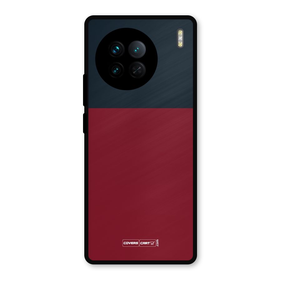 Maroon and Navy Blue Metal Back Case for Vivo X90