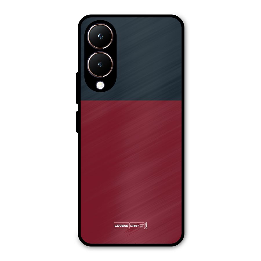 Maroon and Navy Blue Metal Back Case for Vivo Y28