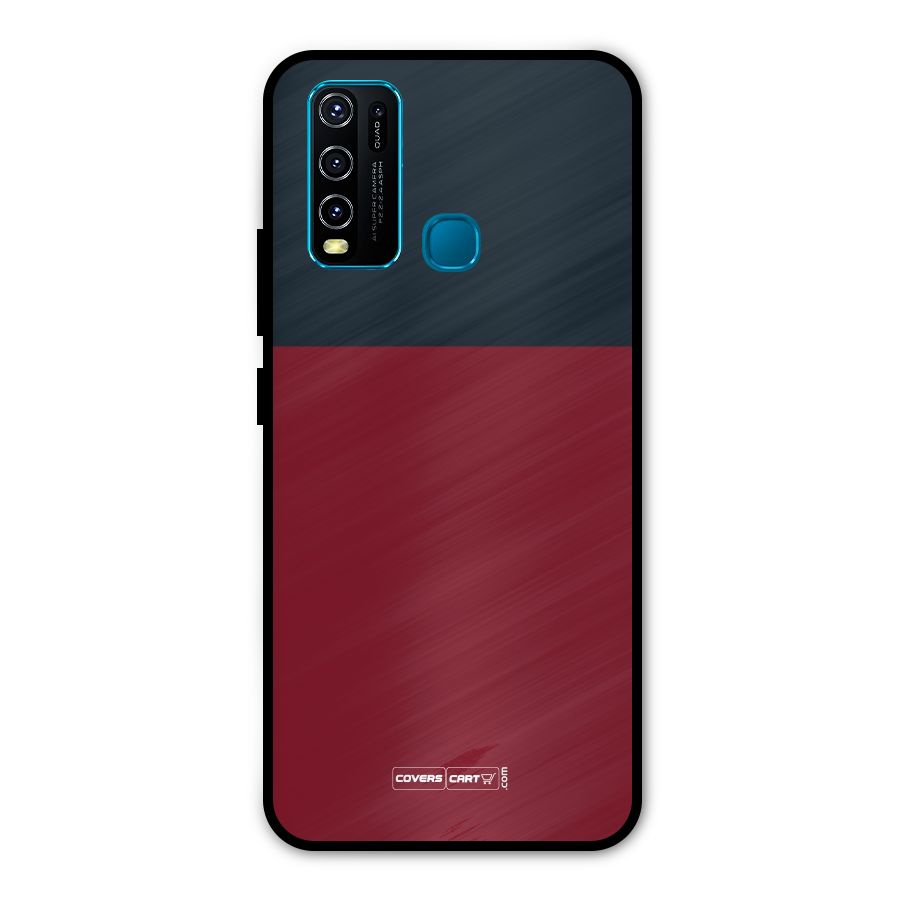 Maroon and Navy Blue Metal Back Case for Vivo Y30