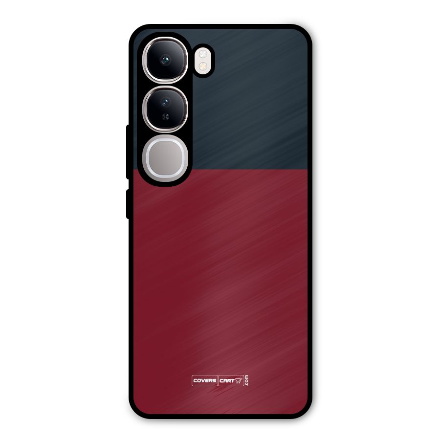 Maroon and Navy Blue Metal Back Case for Vivo Y300