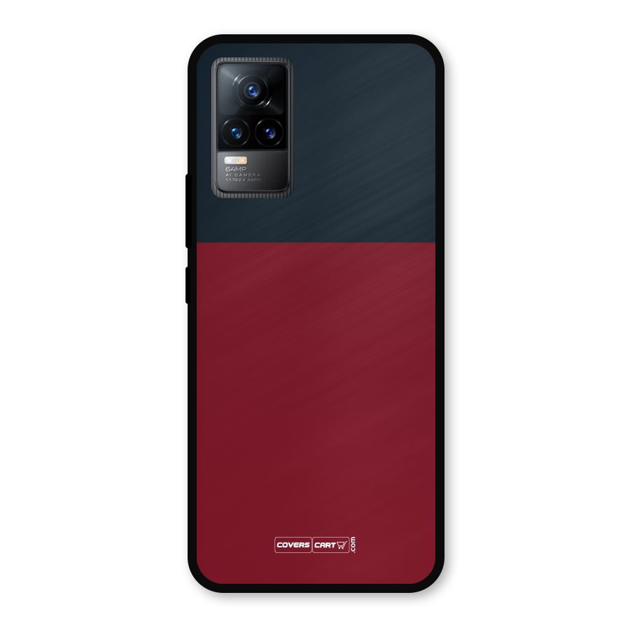 Maroon and Navy Blue Metal Back Case for Vivo Y73