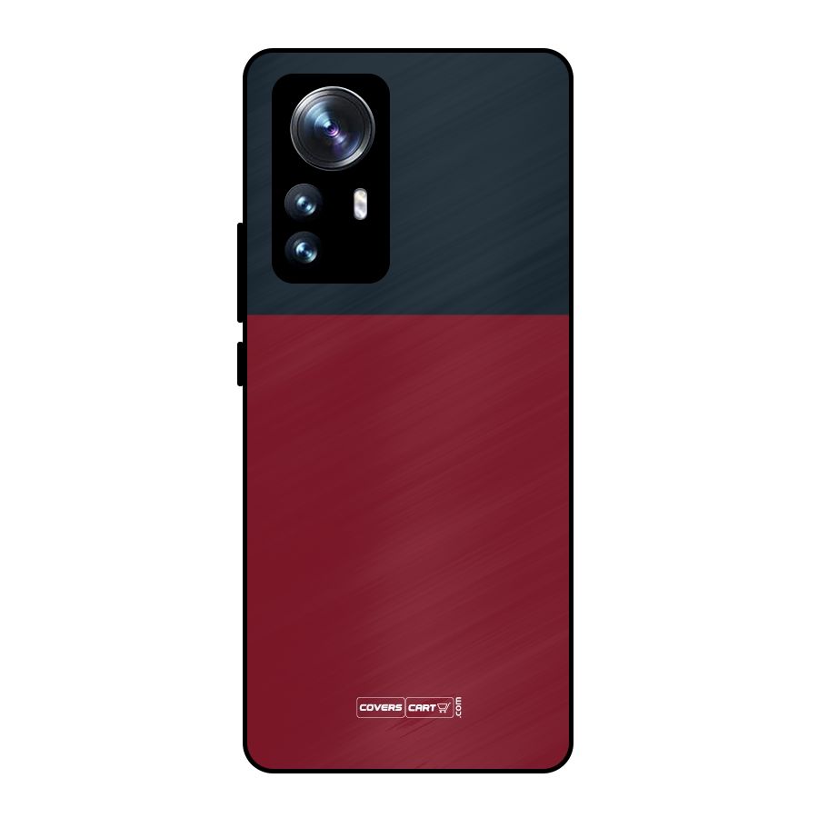 Maroon and Navy Blue Metal Back Case for Xiaomi 12 Pro