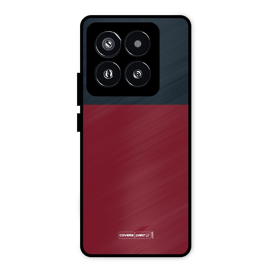 Maroon and Navy Blue Metal Back Case for Xiaomi 14 Pro