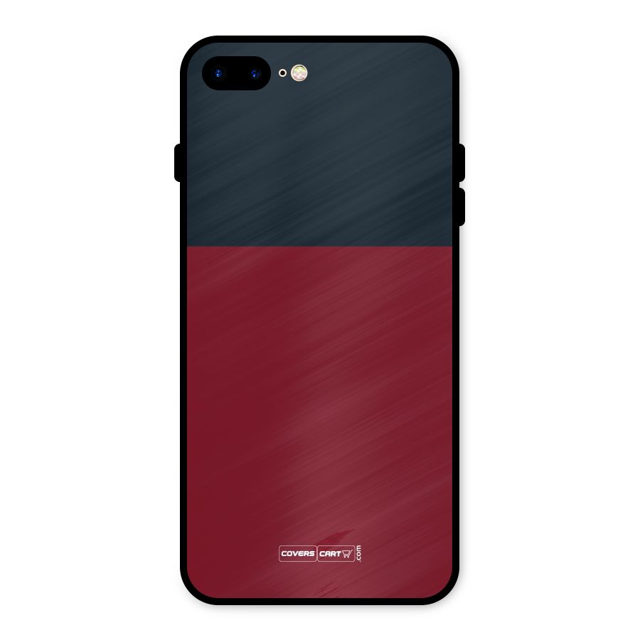 Maroon and Navy Blue Metal Back Case for iPhone 8 Plus