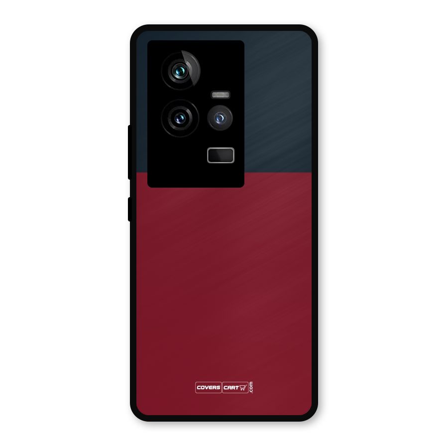 Maroon and Navy Blue Metal Back Case for iQOO 11 5G