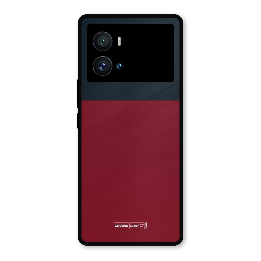 Maroon and Navy Blue Metal Back Case for iQOO 9 Pro