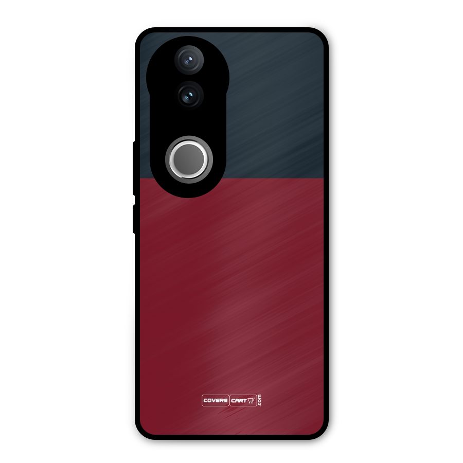 Maroon and Navy Blue Metal Back Case for iQOO Z10R