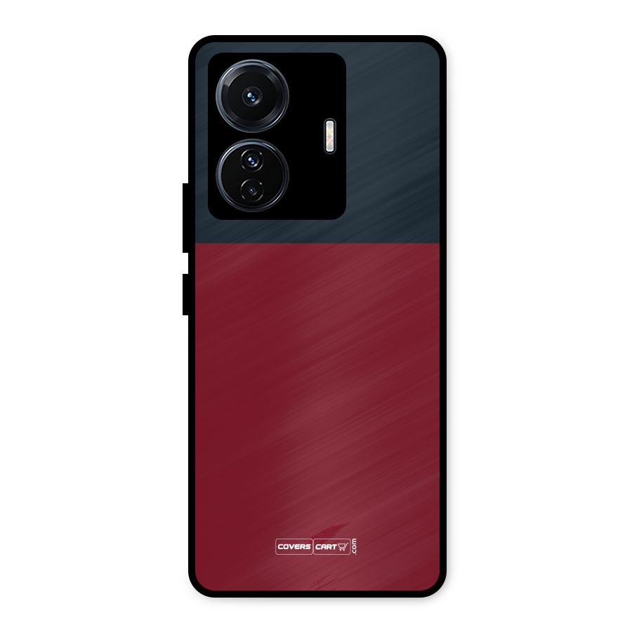Maroon and Navy Blue Metal Back Case for iQOO Z6