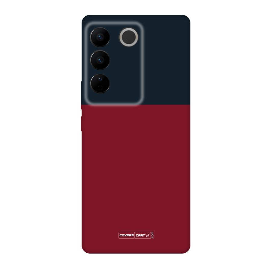 Maroon and Navy Blue Original Polycarbonate Back Case for Vivo V27