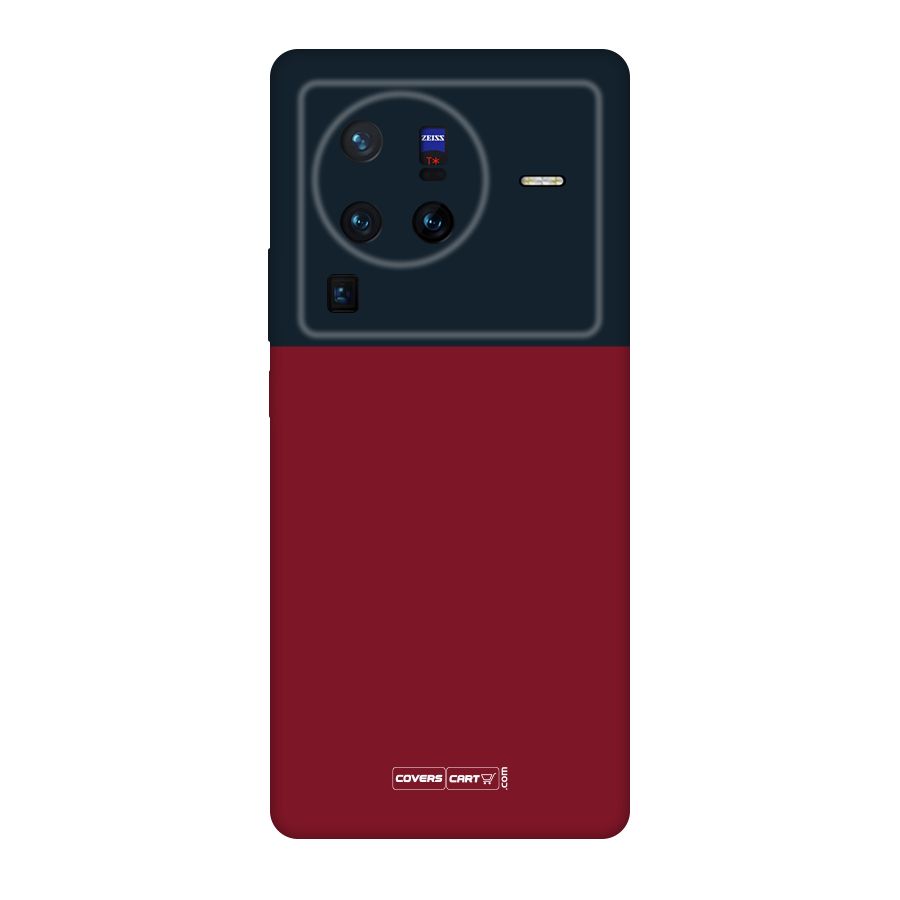 Maroon and Navy Blue Original Polycarbonate Back Case for Vivo X80