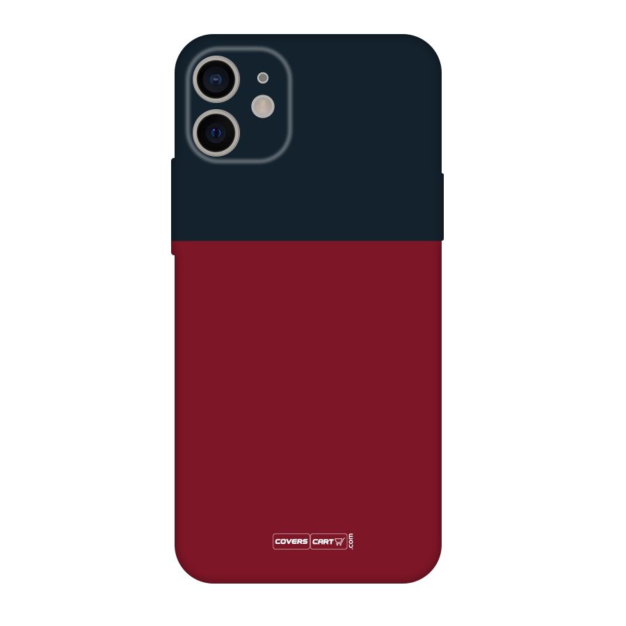 Maroon and Navy Blue Original Polycarbonate Back Case for iPhone 11