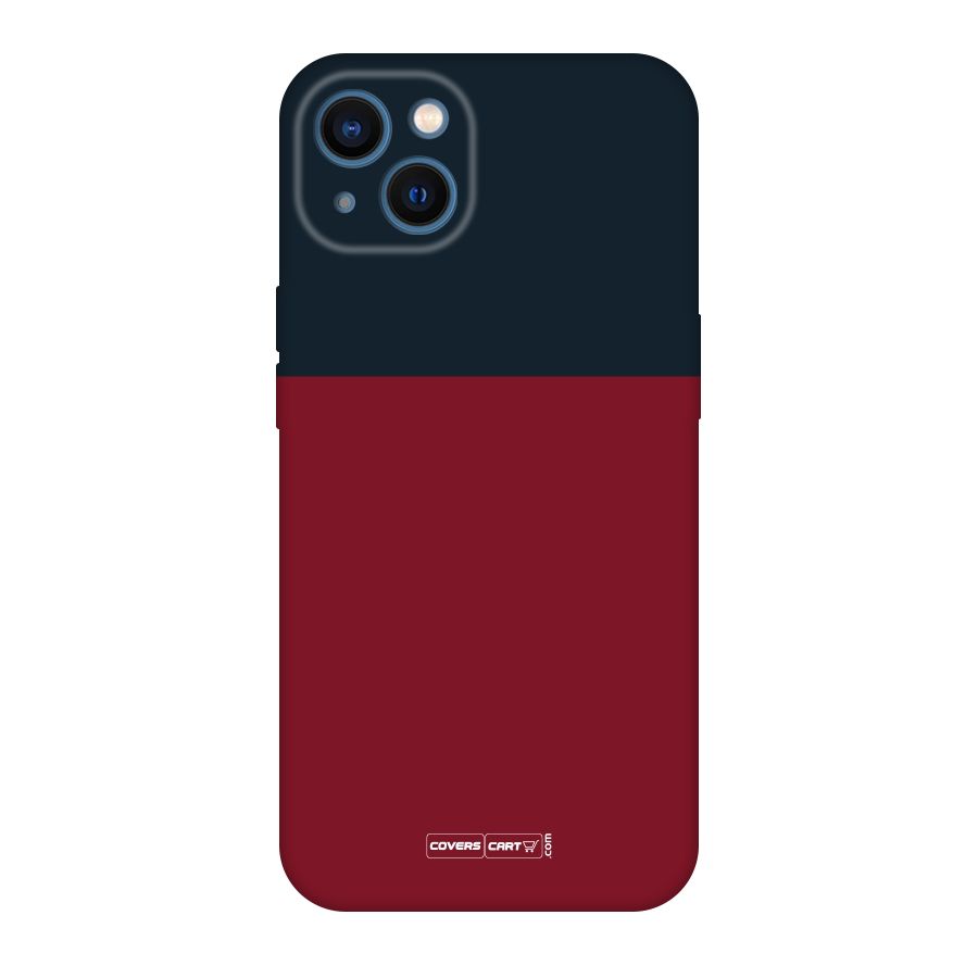 Maroon and Navy Blue Original Polycarbonate Back Case for iPhone 13