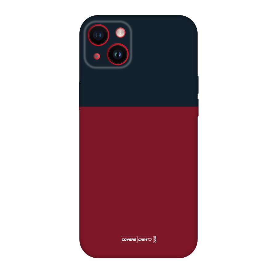 Maroon and Navy Blue Original Polycarbonate Back Case for iPhone 14 Plus