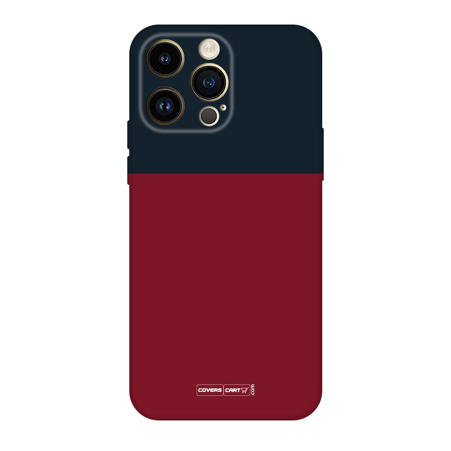 Maroon and Navy Blue Original Polycarbonate Back Case for iPhone 14 Pro Max