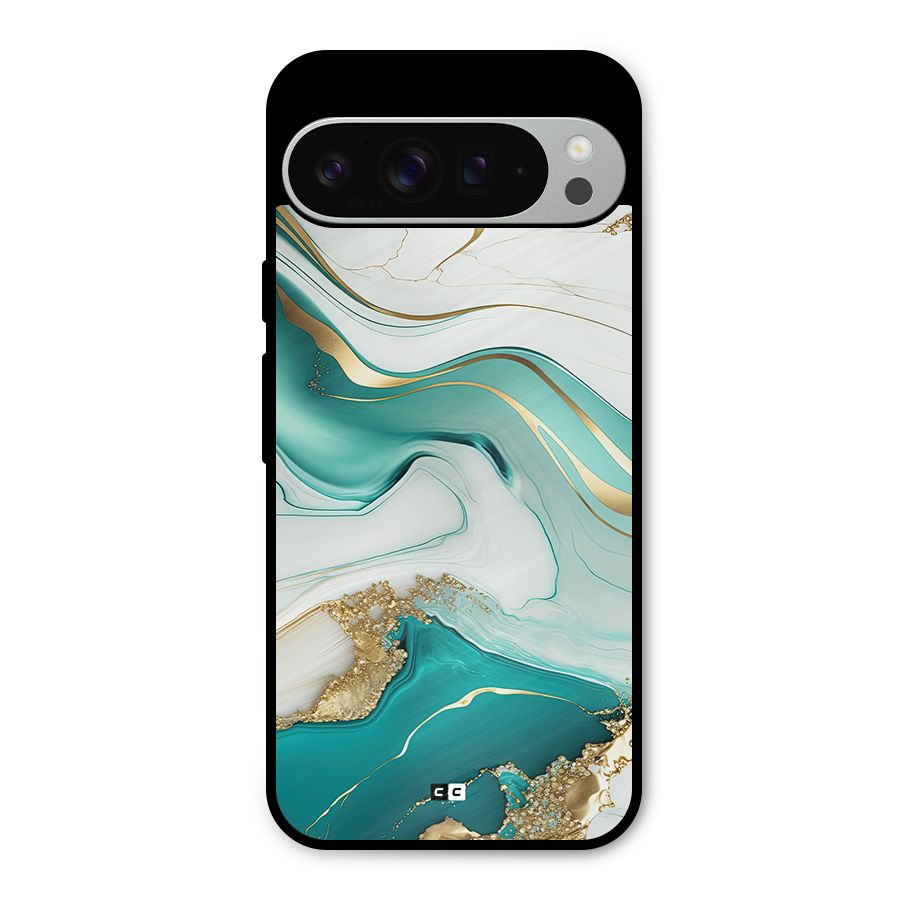 Marvelous Marble Metal Back Case for Google Pixel 9 Pro XL