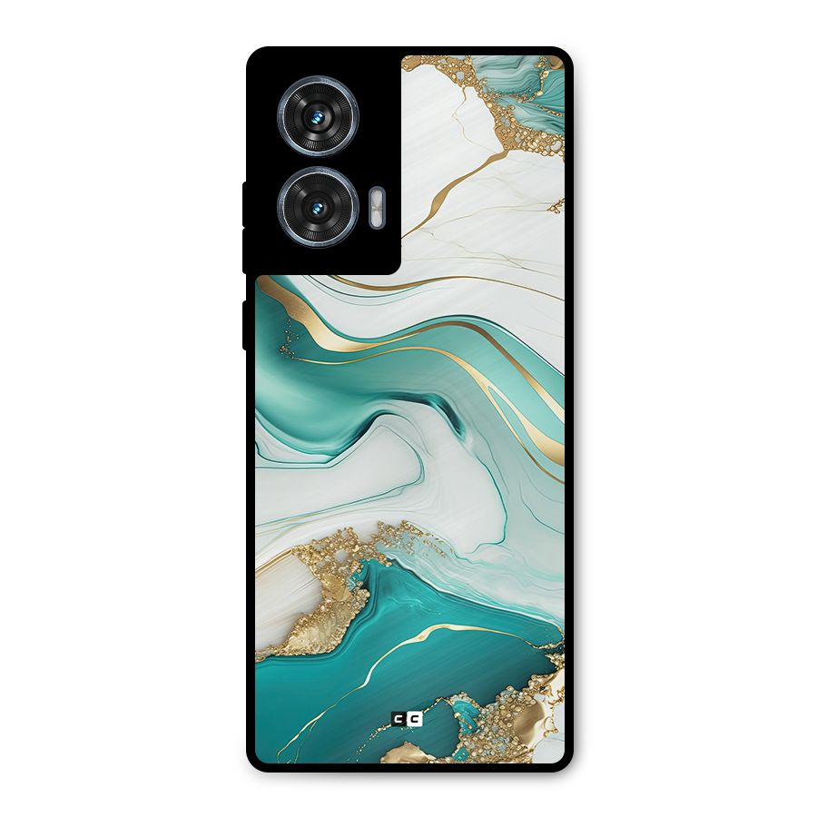 Marvelous Marble Metal Back Case for Motorola Edge 50 Fusion