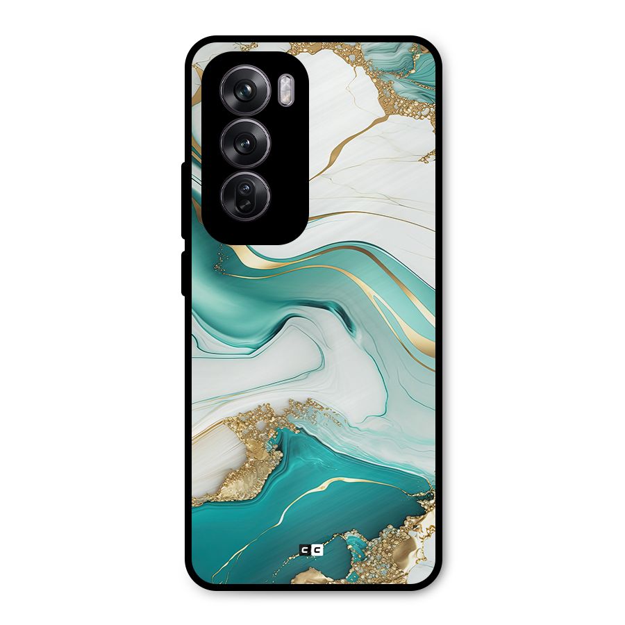 Marvelous Marble Metal Back Case for Oppo Reno12 Pro