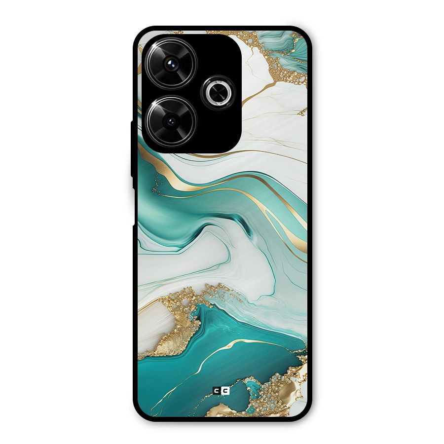 Marvelous Marble Metal Back Case for Poco M6 Plus
