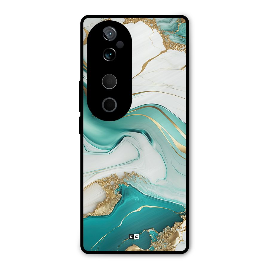 Marvelous Marble Metal Back Case for Vivo T3 Ultra
