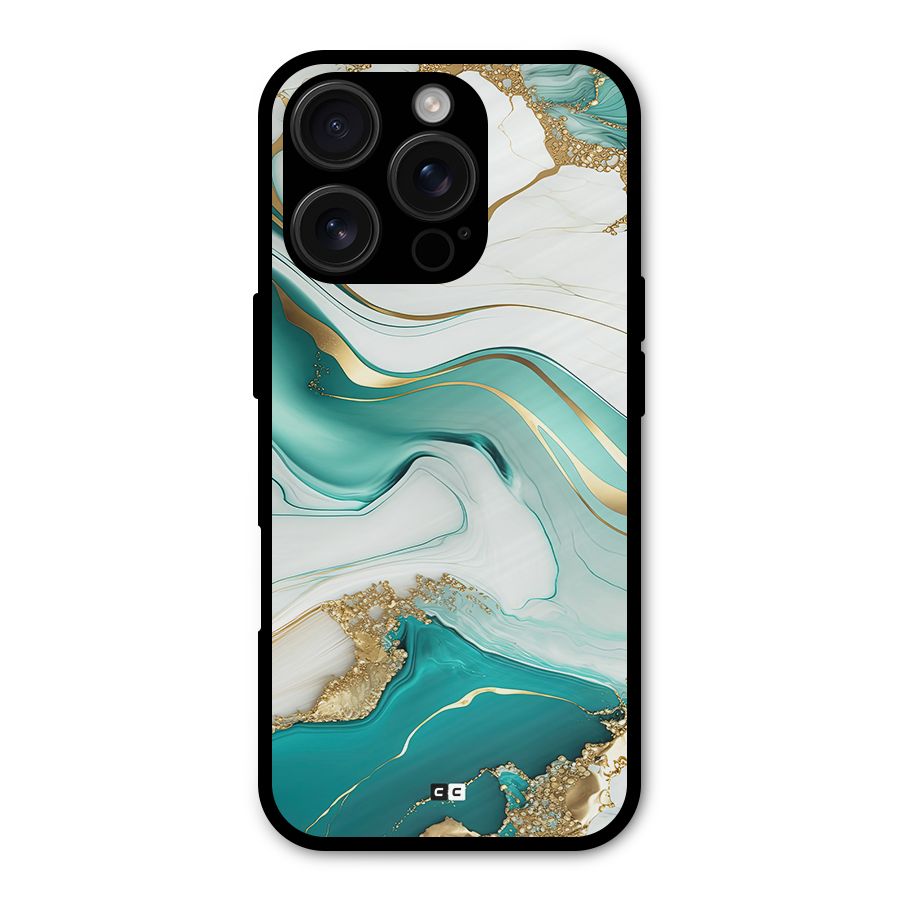Marvelous Marble Metal Back Case for iPhone 16 Pro
