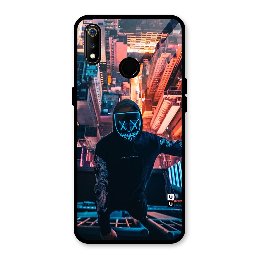 Mask Guy Climbing Building Glass Back Case for Realme 3i