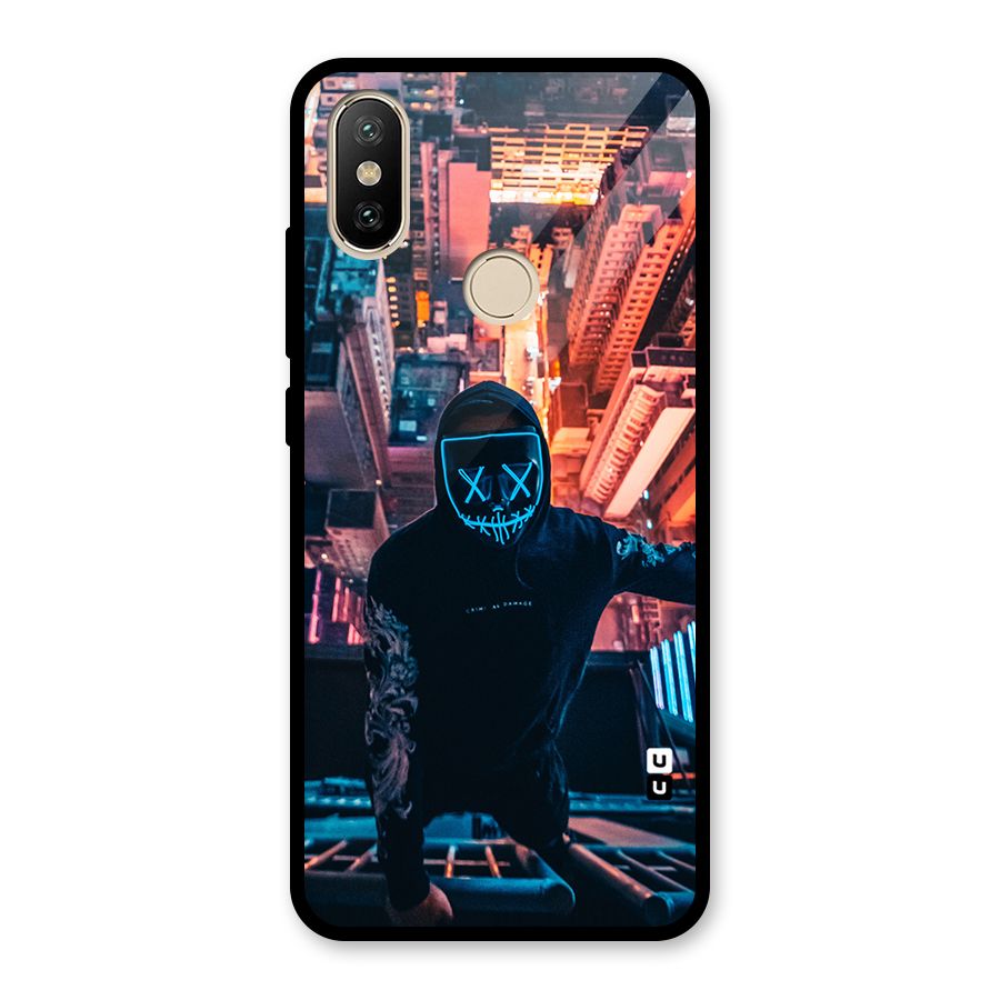 Mask Guy Climbing Building Glass Back Case for Redmi A2