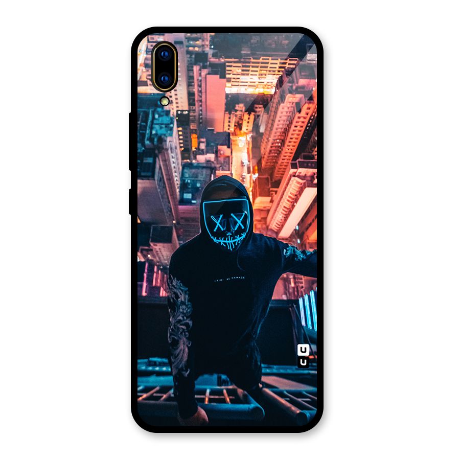 Mask Guy Climbing Building Glass Back Case for Vivo V11 Pro