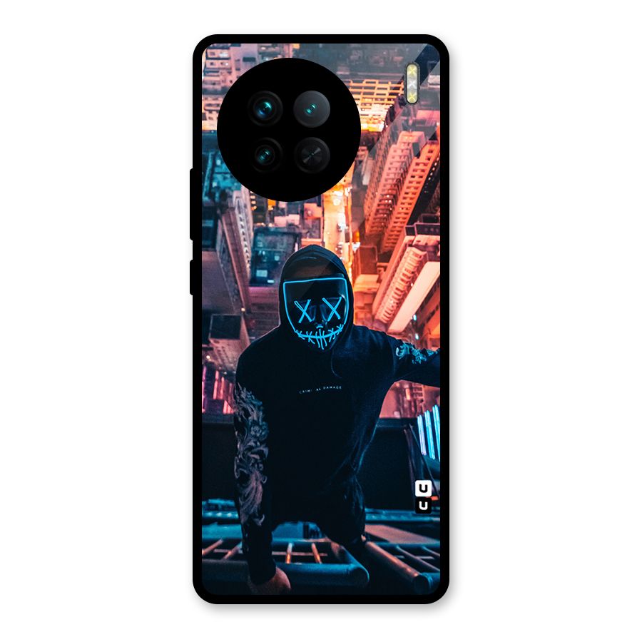 Mask Guy Climbing Building Glass Back Case for Vivo X90